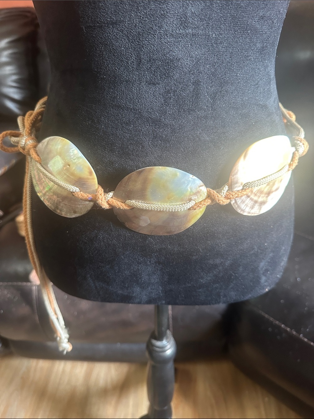Shell Disc Statement Belt - Neutral Tones